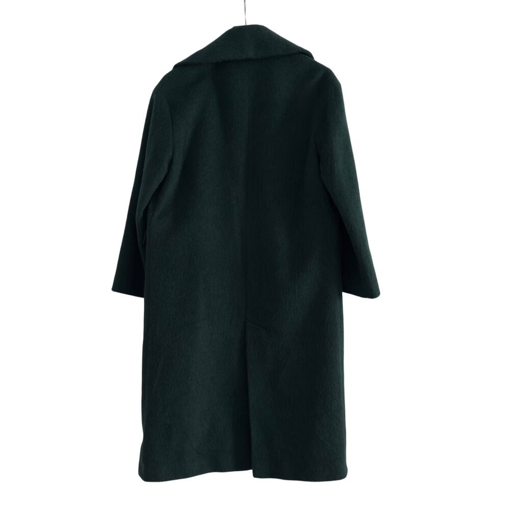 ZARA Manteco Wool Blend Coat Oversized Dark Green Minimalist Cozy Jacket XS - Picture 2 of 7